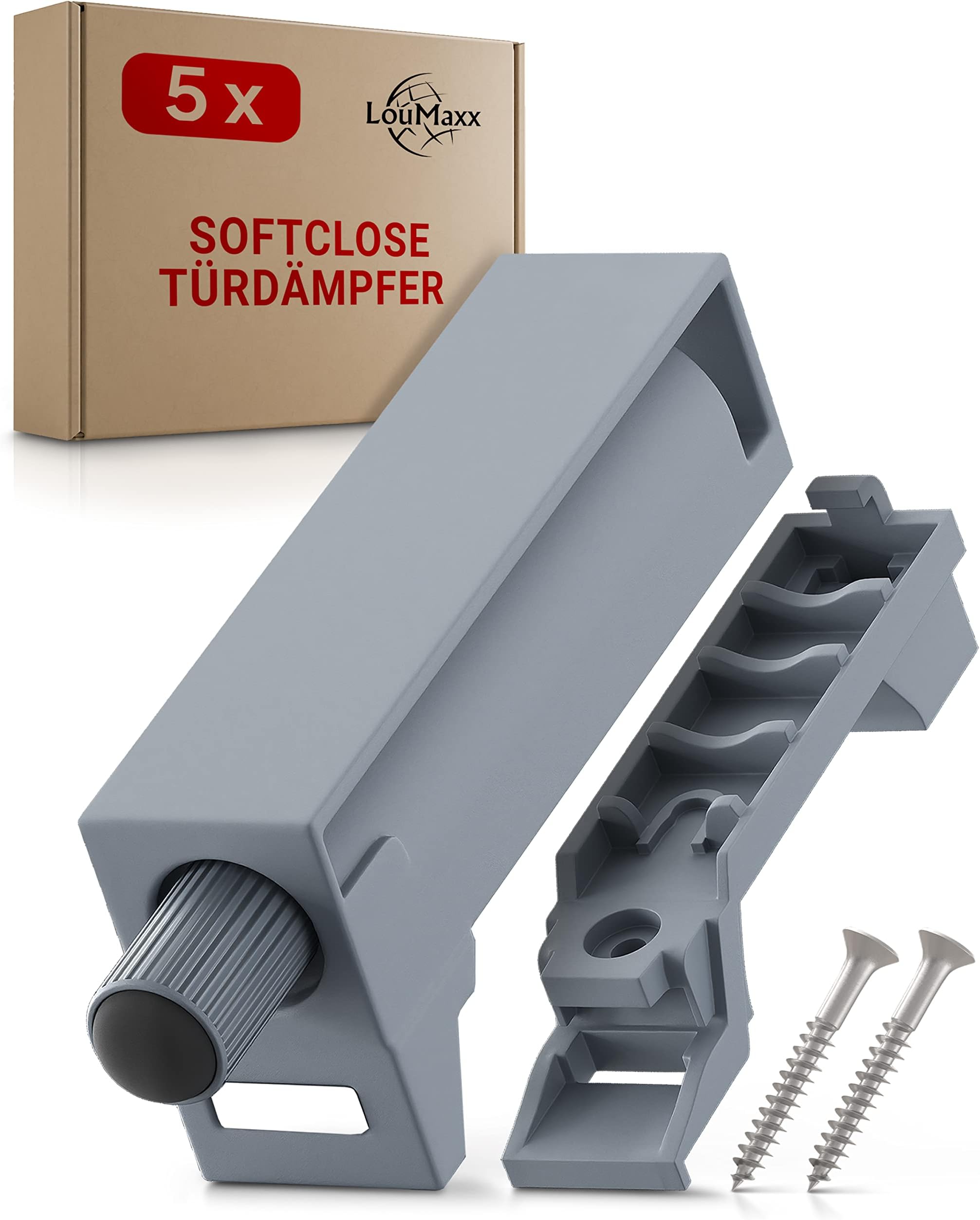 LouMaxxSoftclose Door Damper Set of 5 Furniture Door Damper Hinge Assembly - Cabinet Door Damper - Soft Close Door Damper Cabinet for Retrofitting Cupboard Doors