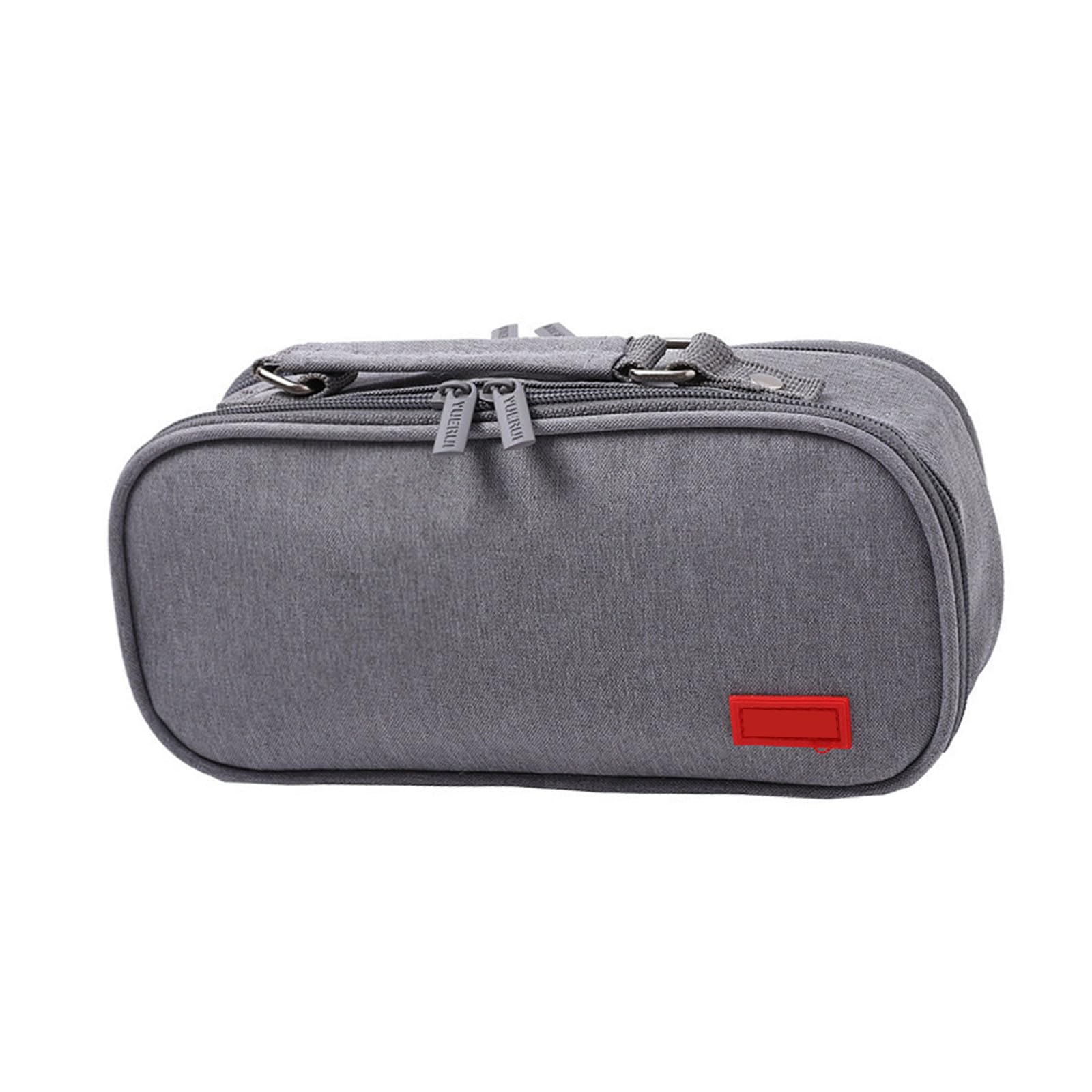 Xjdzineq Capacity Pencil Case with Handle 5 Section Canvas Pen Pouches Multilayer Bag for School 24x8.5x11cm Case for Adults