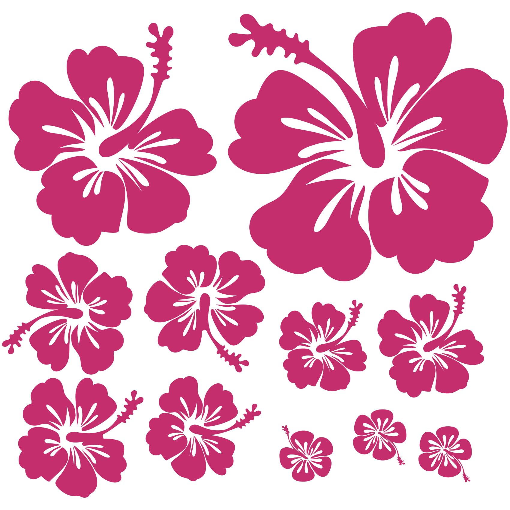 Finest Folia Decorative Sticker Hibiscus Flowers Home Decoration Sticker Home Sticker Living Toilet Lid Fridge Laptop Toilet Self-Adhesive K165 (09 Magenta)