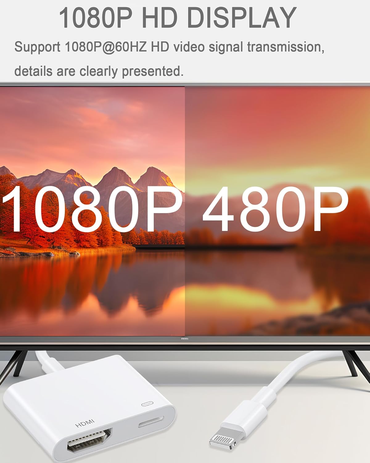 Connection diagram for Lightning to HDMI adapter