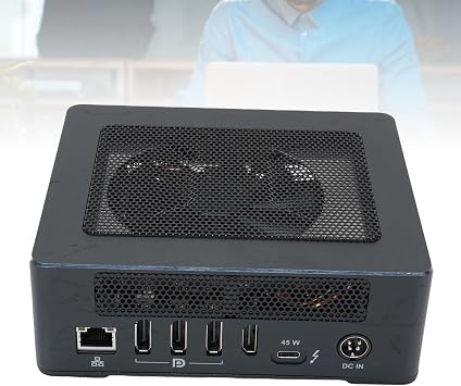 XUMIUZIY Portable EGPU Dock for RX6600 with 7 Ports,for Thunderbolt 3, 4K HDMI 2.0/DP 1.4, Gigabit Ethernet & Gaming Laptop Support, External GPU Docking Station (UK Plug)