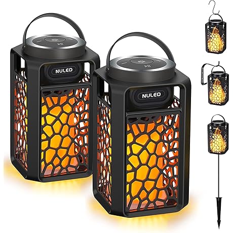 Nunet 2Pack Outdoor Bluetooth 5.1 Flame Speakers