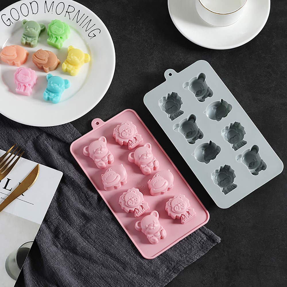 Molde De Chocolate con Forma De 8 Cavidades, Juego De Molde De Silicona Antiadherente 2pcs para Jalea De Chocolate Dulce, Cubo De Hielo