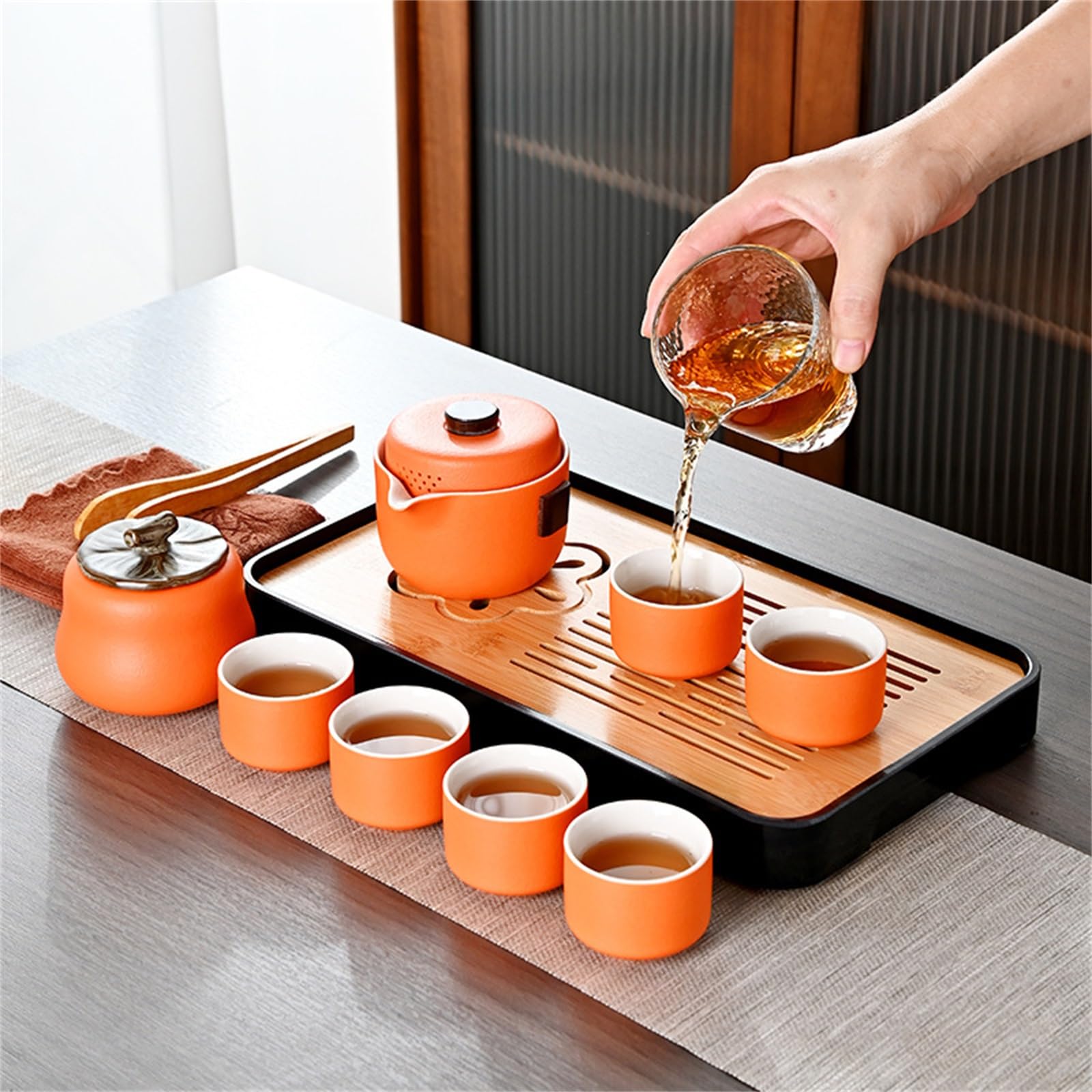 セラミックカンフー茶セット家庭用茶醸造セット 6 茶セットギフト茶