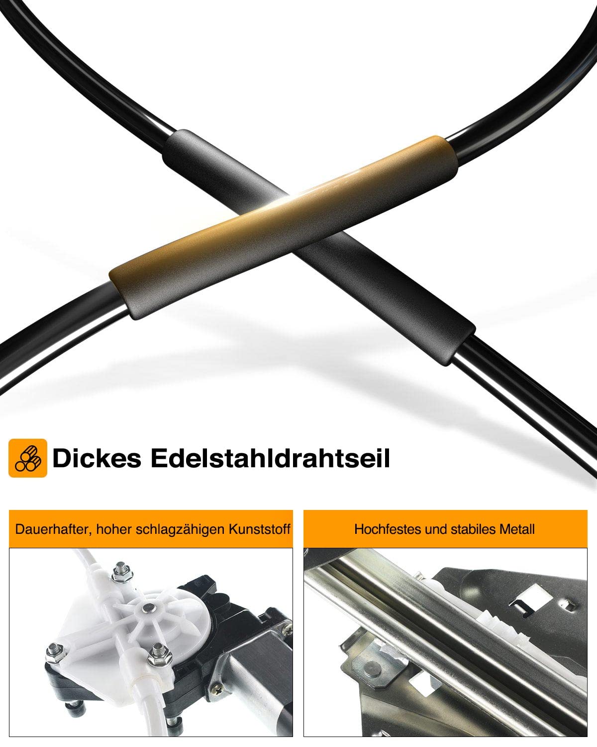 Frankberg Elektrischer Fensterheber Mit Motor – Vorne Links Für Jeep Cherokee XJ SUV (1997-2001) | 2-polig, Kompatibel Mit 55154959