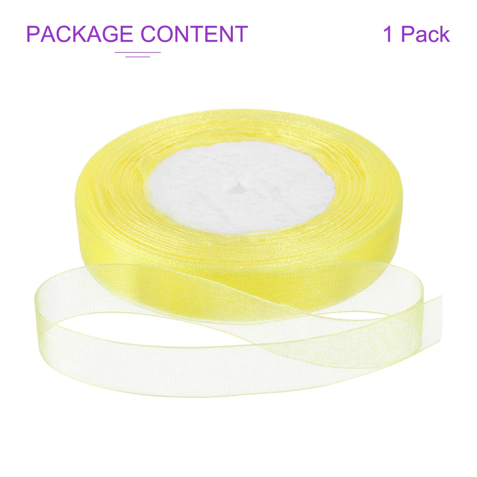 Yellow Shimmer Ribbons Snapklik.com : 50 Yards Organza Ribbon 1/2 Inch Yellow Chiffon Ribbon ...