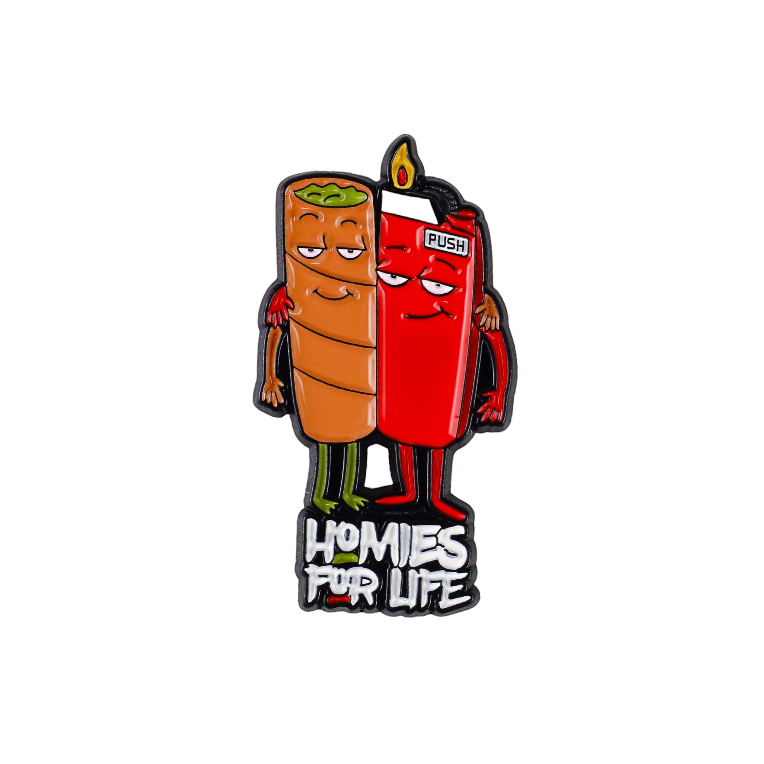 Stoner Smoking Weed Enamel Pin, Cannabis Smoker Marijuana Lapel Brooches, Blunt & Lighter Homies For Life Badges, 420 Smoker Brooch Badge, Marijuana Lover Gift, Gift For Smoker, Cannabis Addicted Decorative Jewelry Accessories Pin For Backpacks Hats...