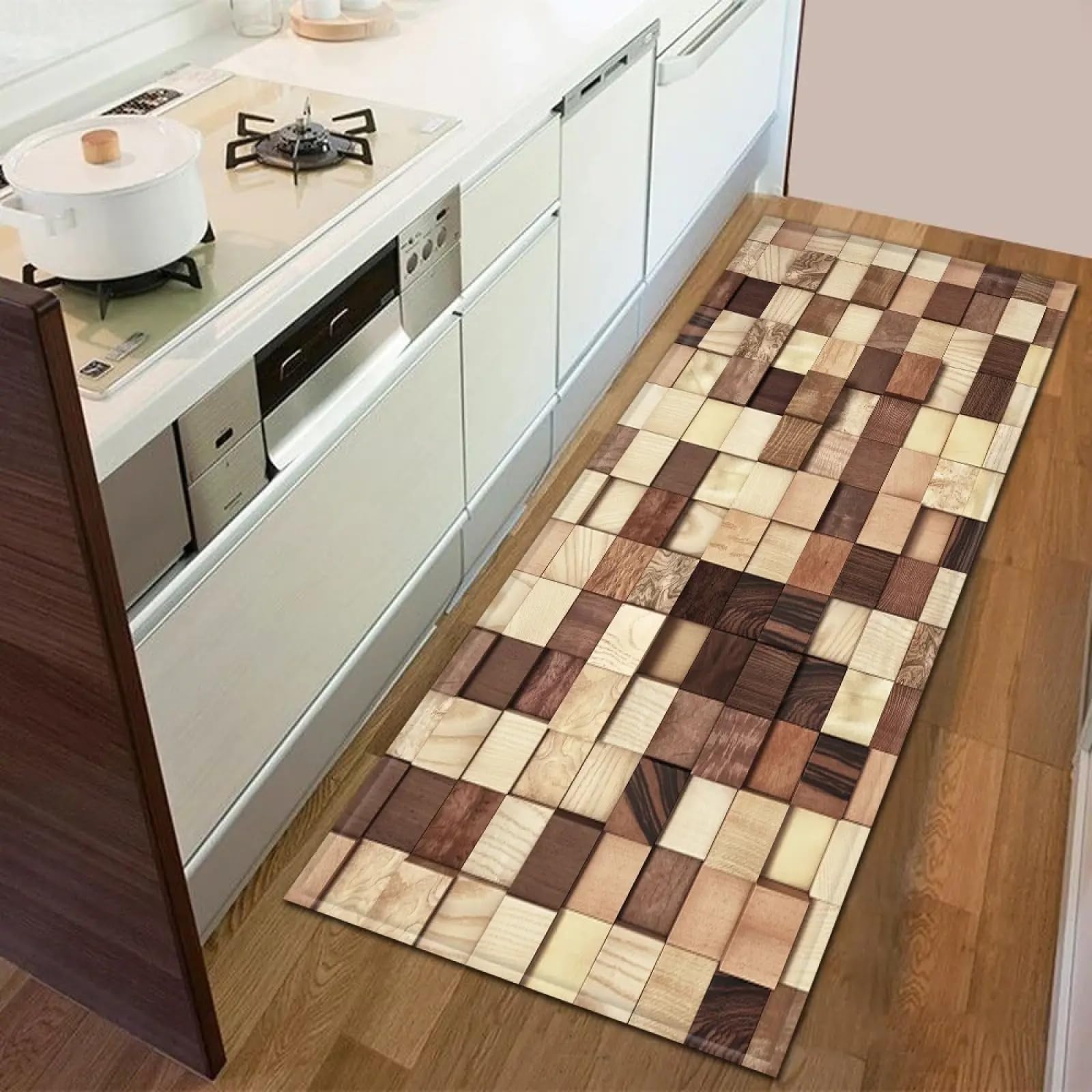 Tapis de cuisine moderne pour créer un couloir accueillant et un salon cosy