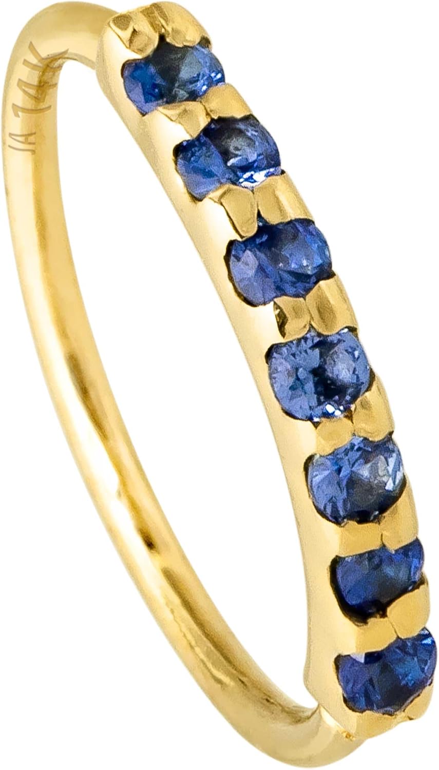 Jewelry Avalanche 20G 14K Yellow Gold Nose Hoop Ring Blue Sapphire Gemstone Nose Ring 6mm-8mm Cartilage Hoop Helix Ring Tragus Ring Unisex September Birthstone Nose Ring