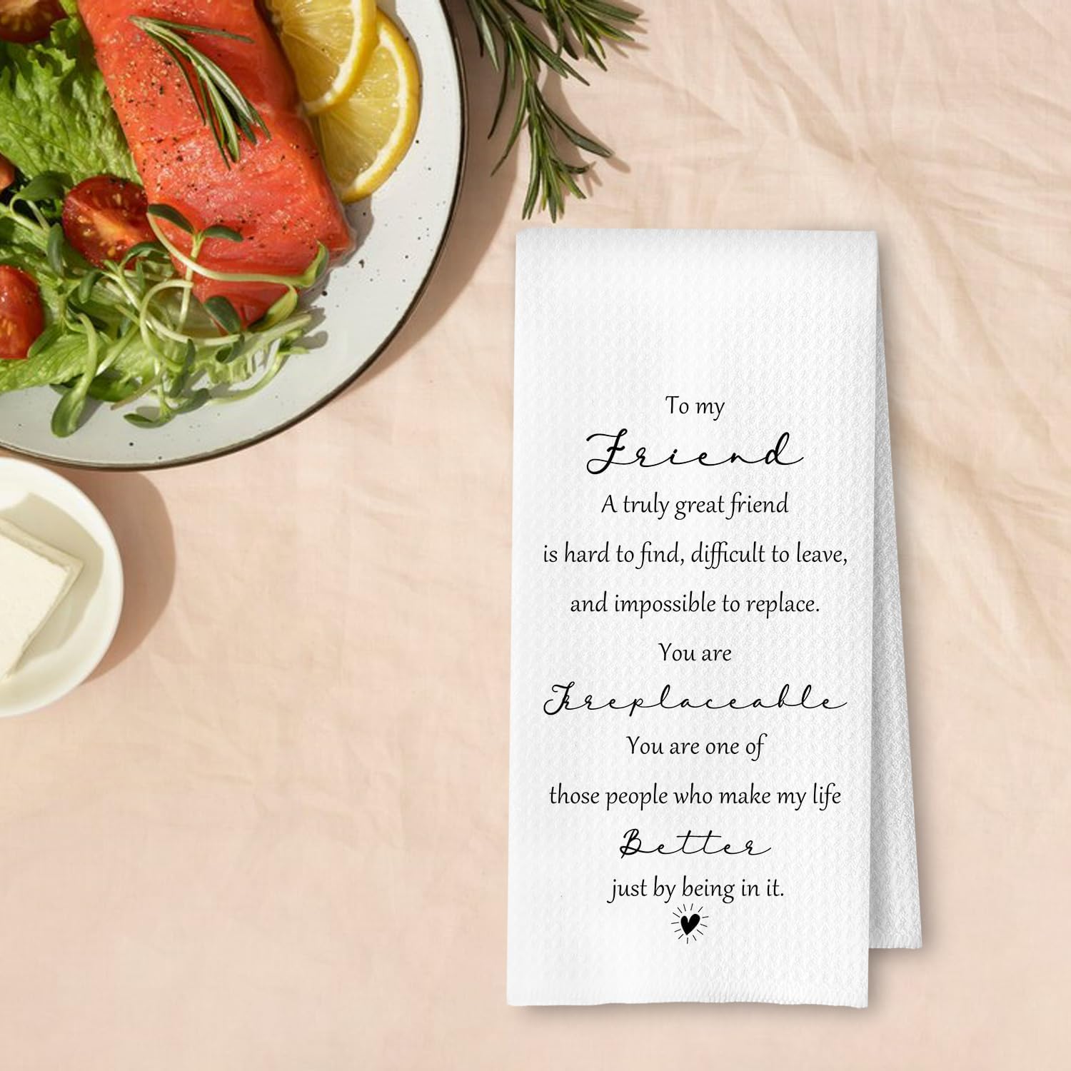 Friend Gifts Kitchen Towels, Friendship Gifts for Women Dish Tea Towels for Kitchen Decor, to My Friend Decorative Hand Towels for Bathroom Decor, Gifts for Good Best Friend Bestie, 16x24in - Image 4
