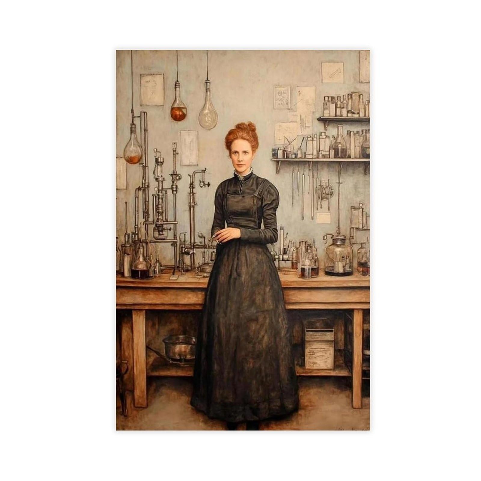Goiaegag Marie Curie Portrait Art Print Canvas Poster Bedroom Decor Landscape Office Room Decor Gift 12X18inch(30X45cm)