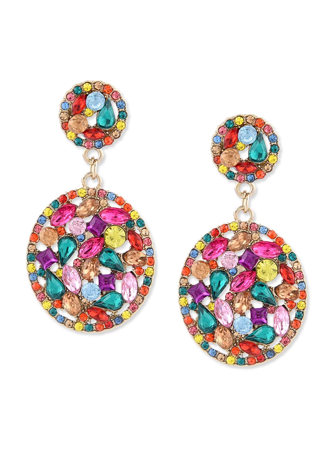 Zaveri Pearls Multicolor Crystal Shine Stones Studded Party Bling Dangle Earring For Women-ZPFK10189 (B08YYRZK6D) Amazon Price History, Amazon Price Tracker