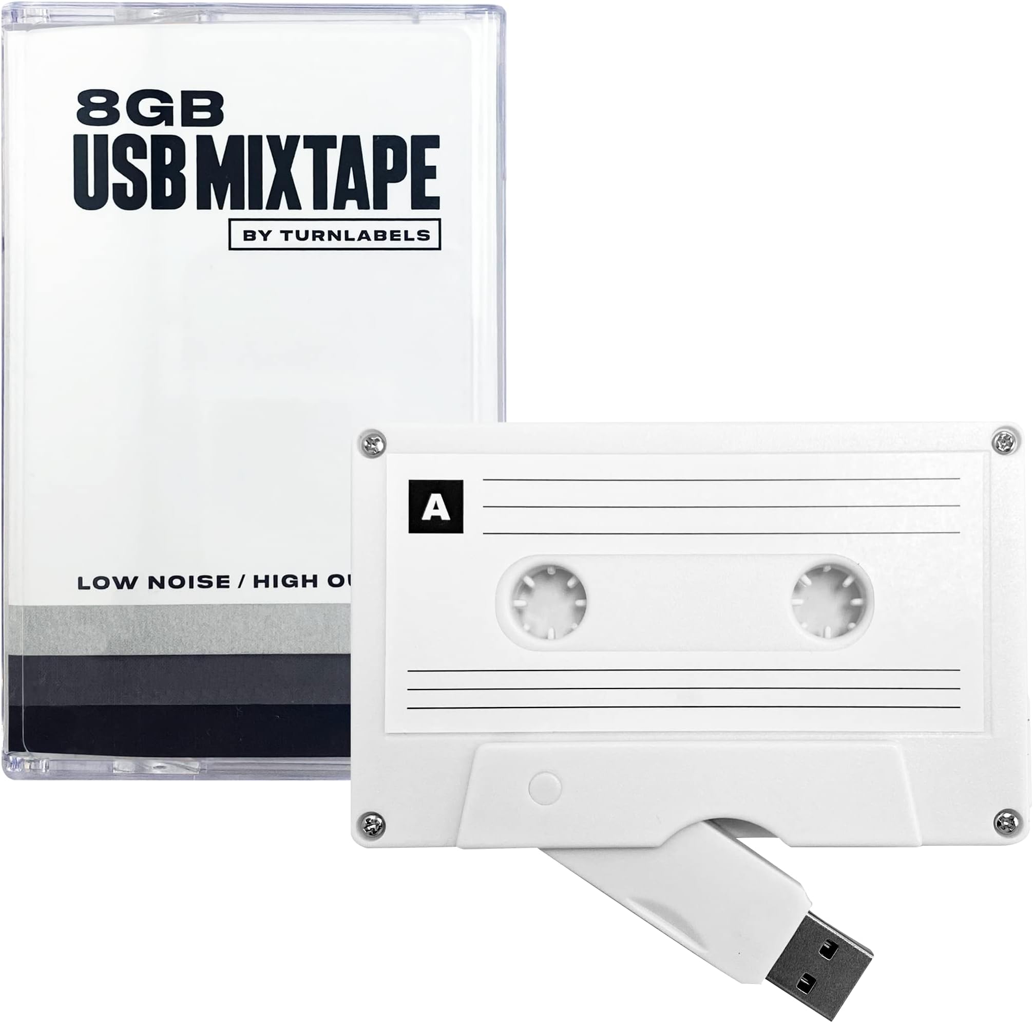 Turnlabels Cassette Tape USB Flash Drive 8GB (White)