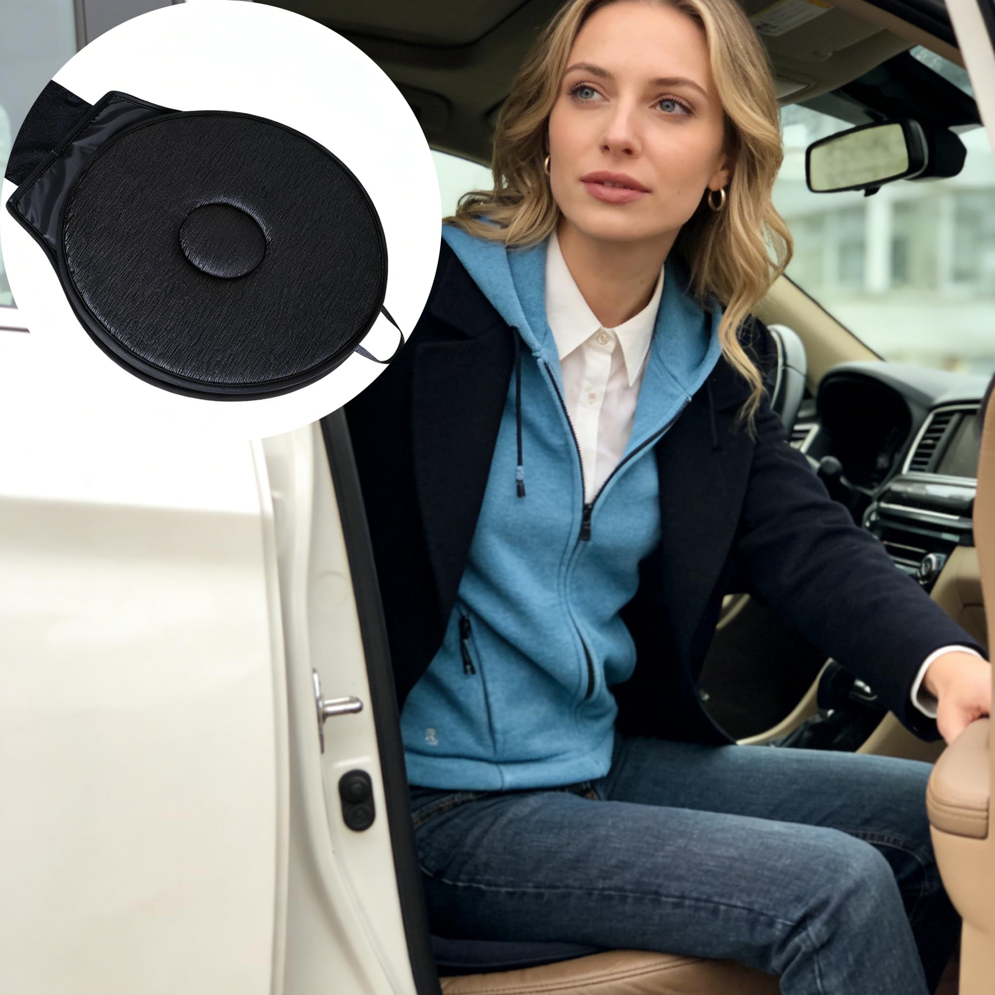 360 graden roterende stoel kussen, comfort antislip auto Swivels zitkussen mobiliteit Skidproof stoel pad office thuisgebruik