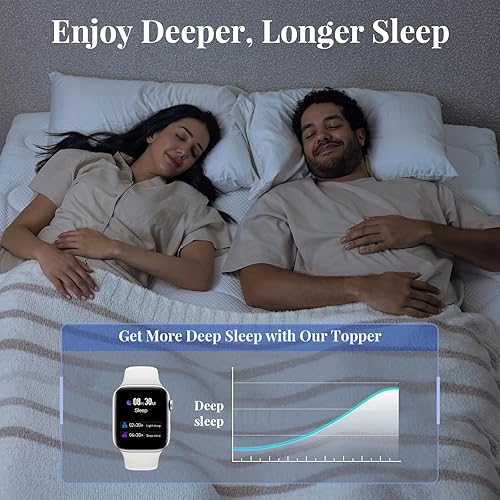 Miniatura 10 de OhGeni Cubrecolchón de doble capa de 4 pulgadas, espuma viscoelástica de gel y almohadilla superior suave de 2 pulgadas, funda de colchón, sueño
