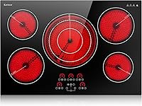 Vista 8 de Karinear Placa eléctrica de 2 quemadores de 110 V, control de perilla radiante de estufa de 12 pulgadas, enchufe de salida de 110 V, uso en encimera