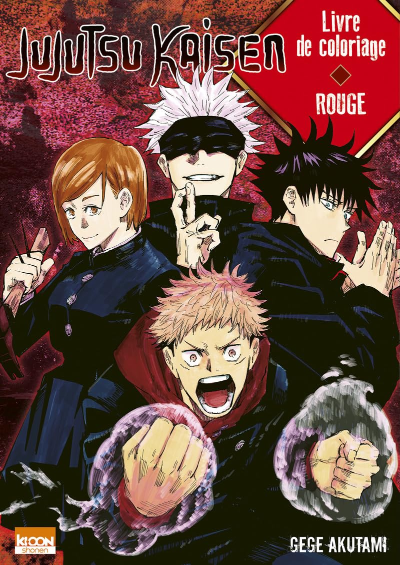 IUJUTSU KAISEN :.IVRE DE COLORIAGE ROUGE