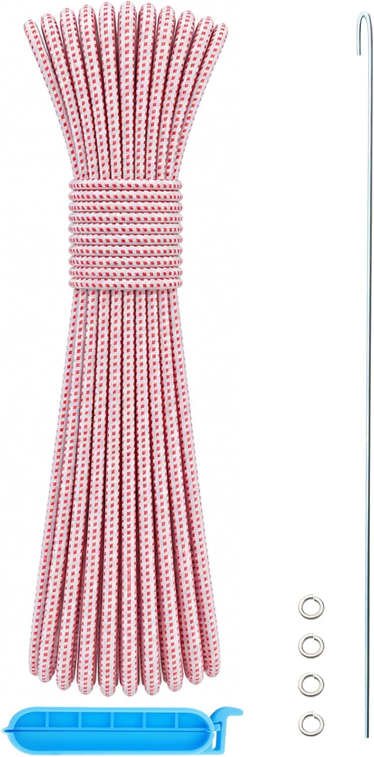 Tent Pole Shock Cord 1/8 inch 60ft, Replacement Shock Cord for Tent Rod