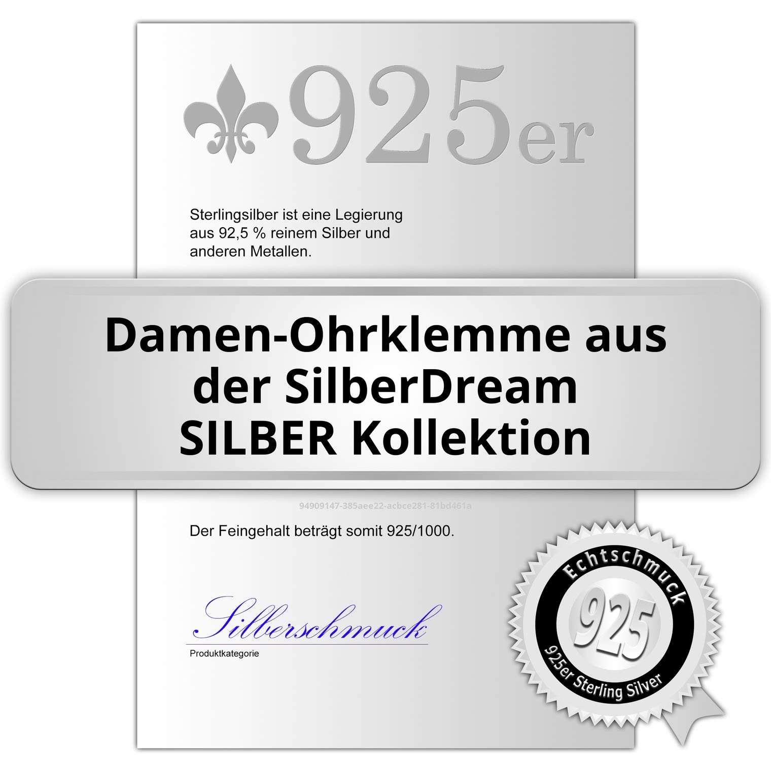SilberDream weiß Schlangen Set Ohrringe Zirkonia 925 Silber Damen Ohrklemmen GSO470W Silber Ohrklemme