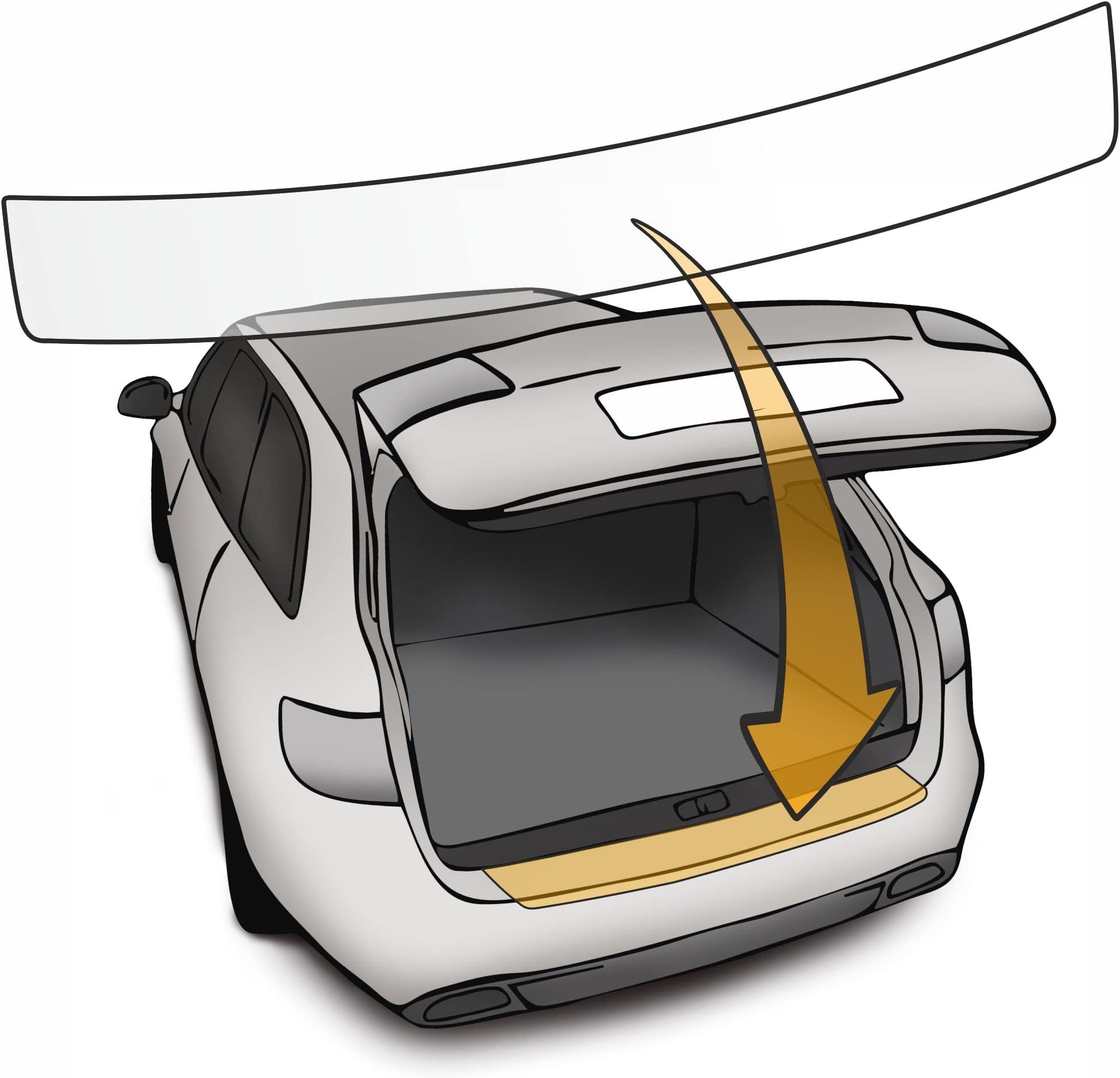 Lackschutzshop - Fitted paint protection film as self-adhesive bumper protection (car film and protective film) transparent 150 µm for model see description.