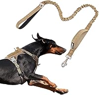 Vista 1 de BUMBIN Arnés para perros grandes sin tirones, arnés táctico para perro, con asa, arnés de chaleco ajustable para perro, correa elástica de 6 pies