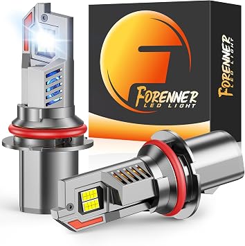 FORENNER 2026 Upgraded 70000LM HB1 9004 Light Bulbs Brighter 6500K White Fog Bulbs, 11 Halogen Size Design, 3-MIN Quick Installation, Pack of 2