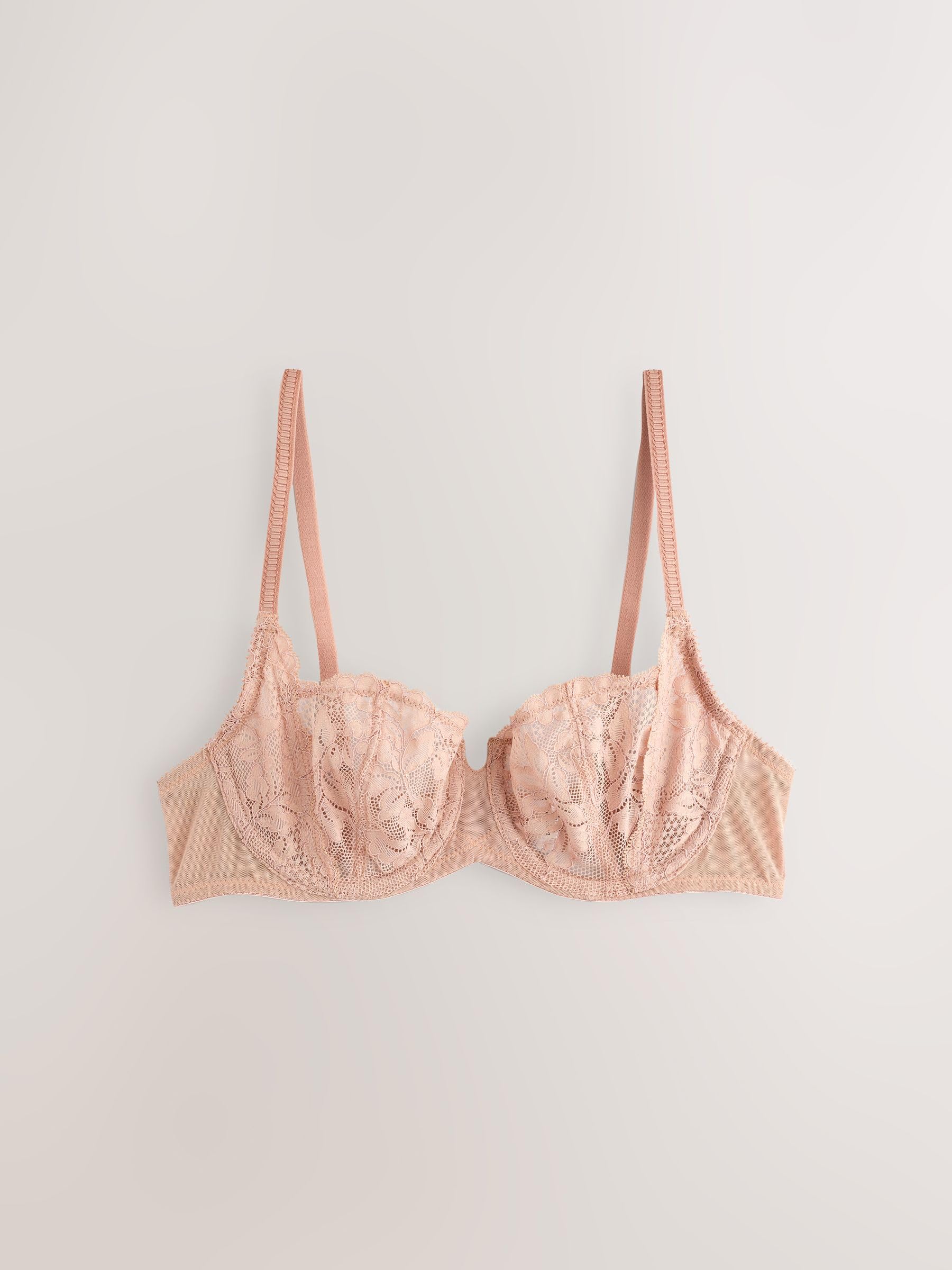 NEXT Reggiseno da donna a balconcino non imbottito con design in pizzo, confezione da 3 pezzi