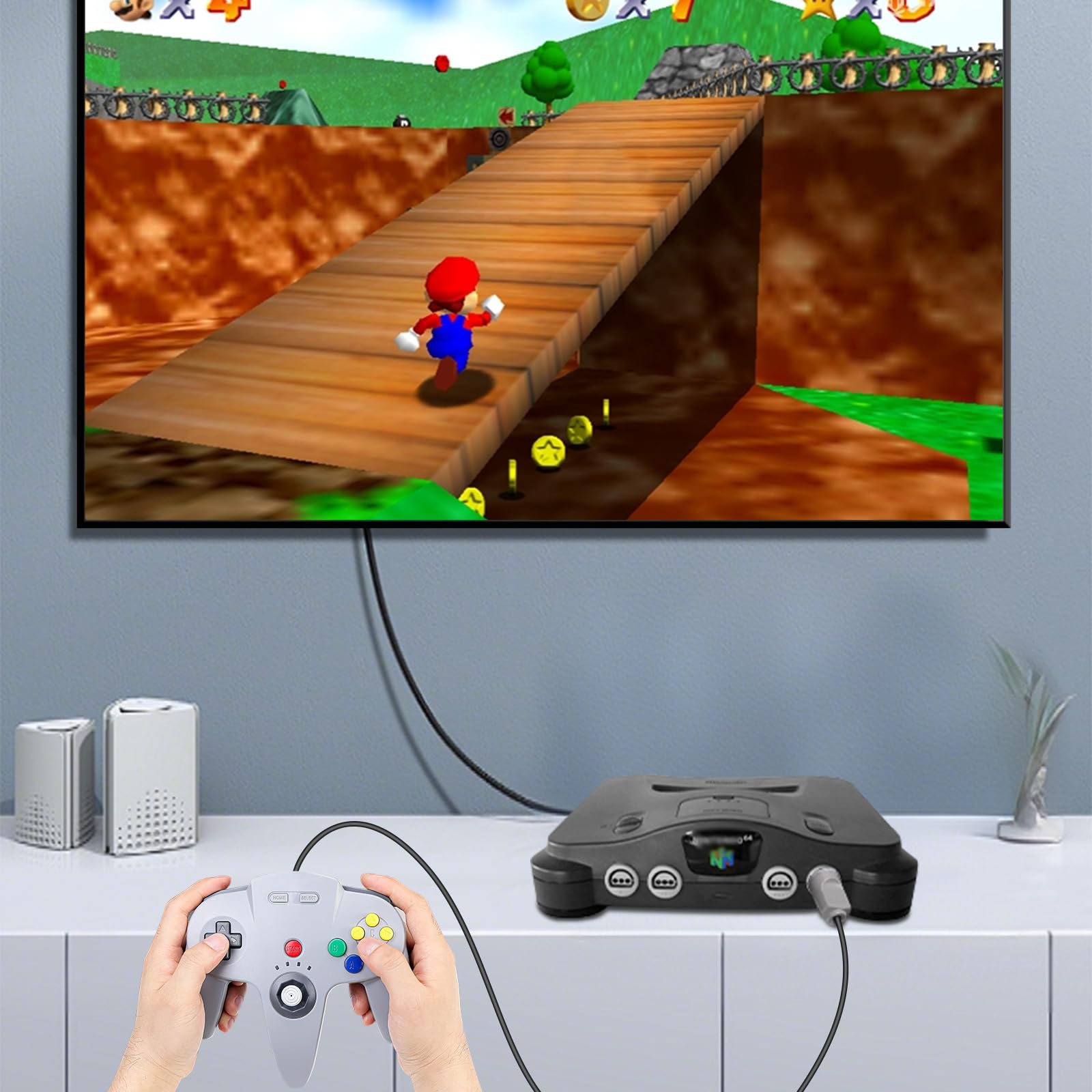 Adattatore HDMI N64 con supporto S-Video automatico e composito, compatibile con 64, Snes, Famicom e Gamecube, convertitore HD di videogiochi plug & play senza ritardi