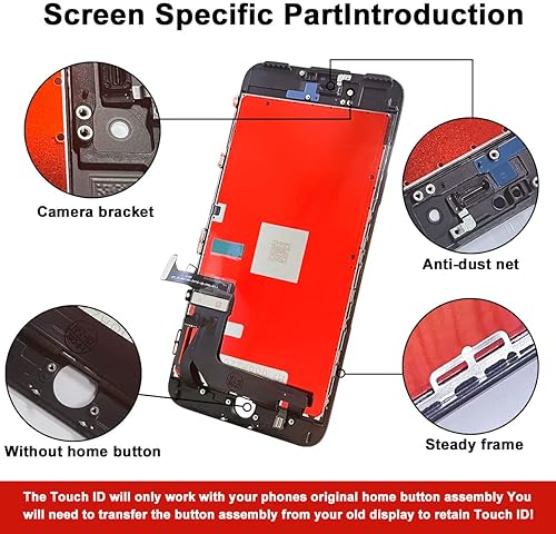 Miniatura 2 de EFAITHFIX Pantalla LCD de repuesto para iPhone 7 Plus color negro de 5.5 pulgadas, pantalla LCD, digitalizador de pantalla táctil 3D con kit de