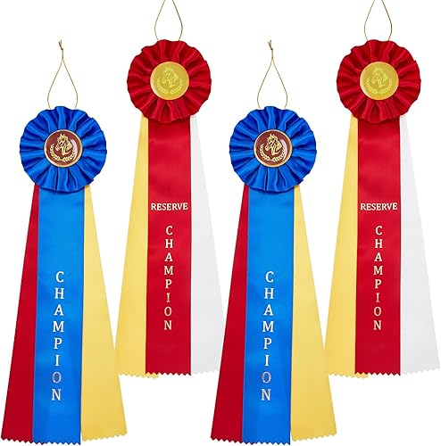 Hotop Cinta de participación de campeón de espectáculo de caballos y campeón de reserva, cinta de participación con tarjeta de evento, cintas de