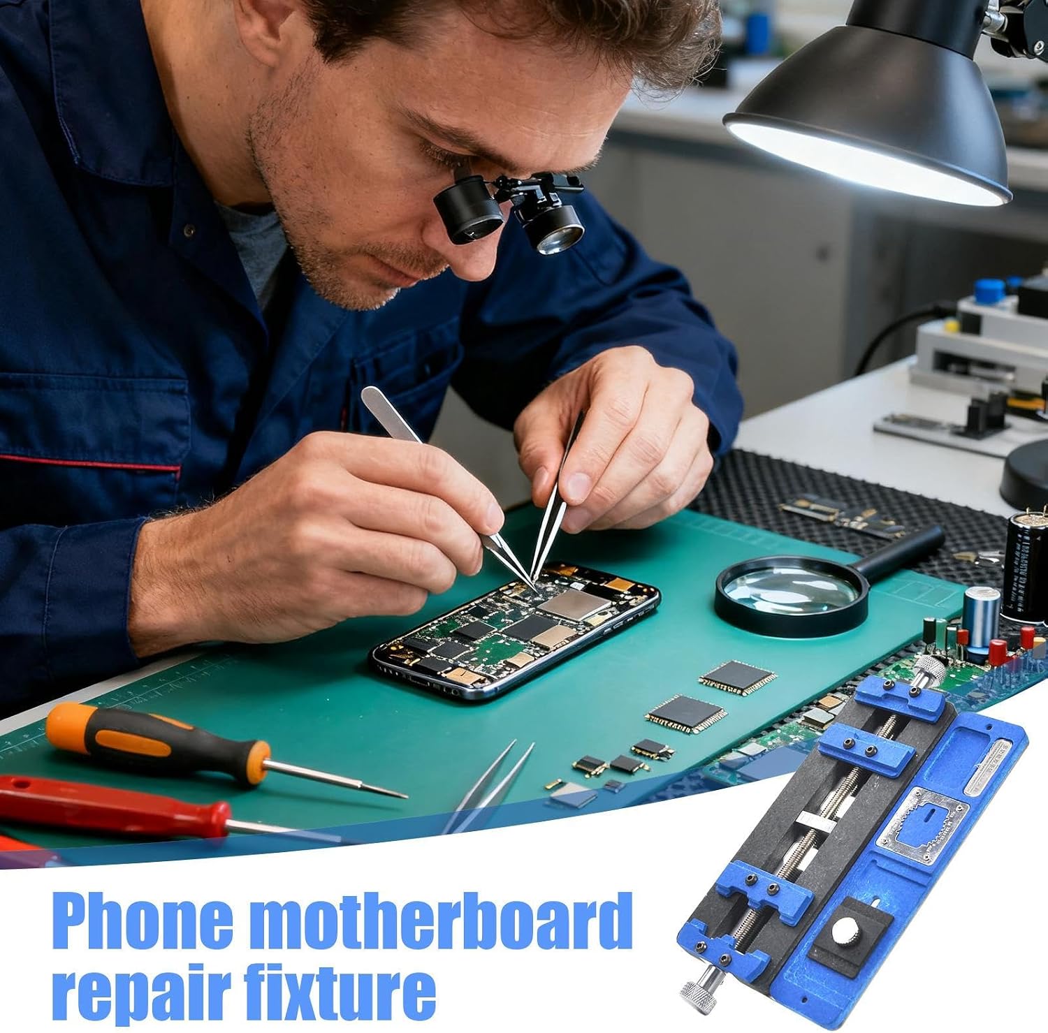 PCB Holder for Soldering - PCB Soldering Holder Station | Circuit Board Repair Clamp | for Electronics Jewelry Making Hobby Crafts Welding Brazing Mobile Phone Watch