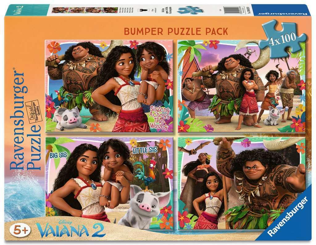Children's Puzzle 4 x 100 Pieces – Disney Vaiana 2 – Adventure in Oceania