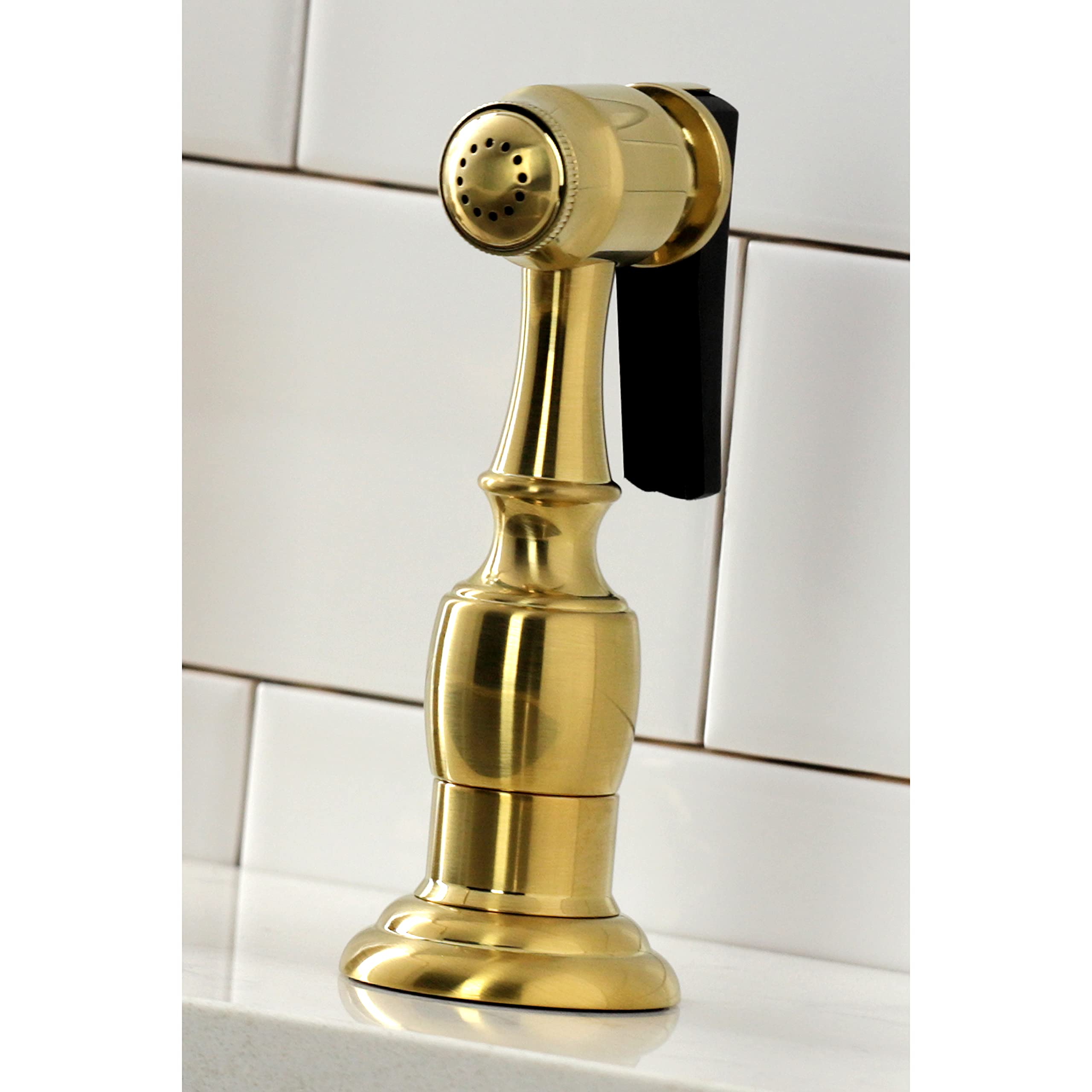 Kingston Brass KS1277AXBS Grifo de Cocina de 8 Pulgadas con pulverizador, Latón Satinado