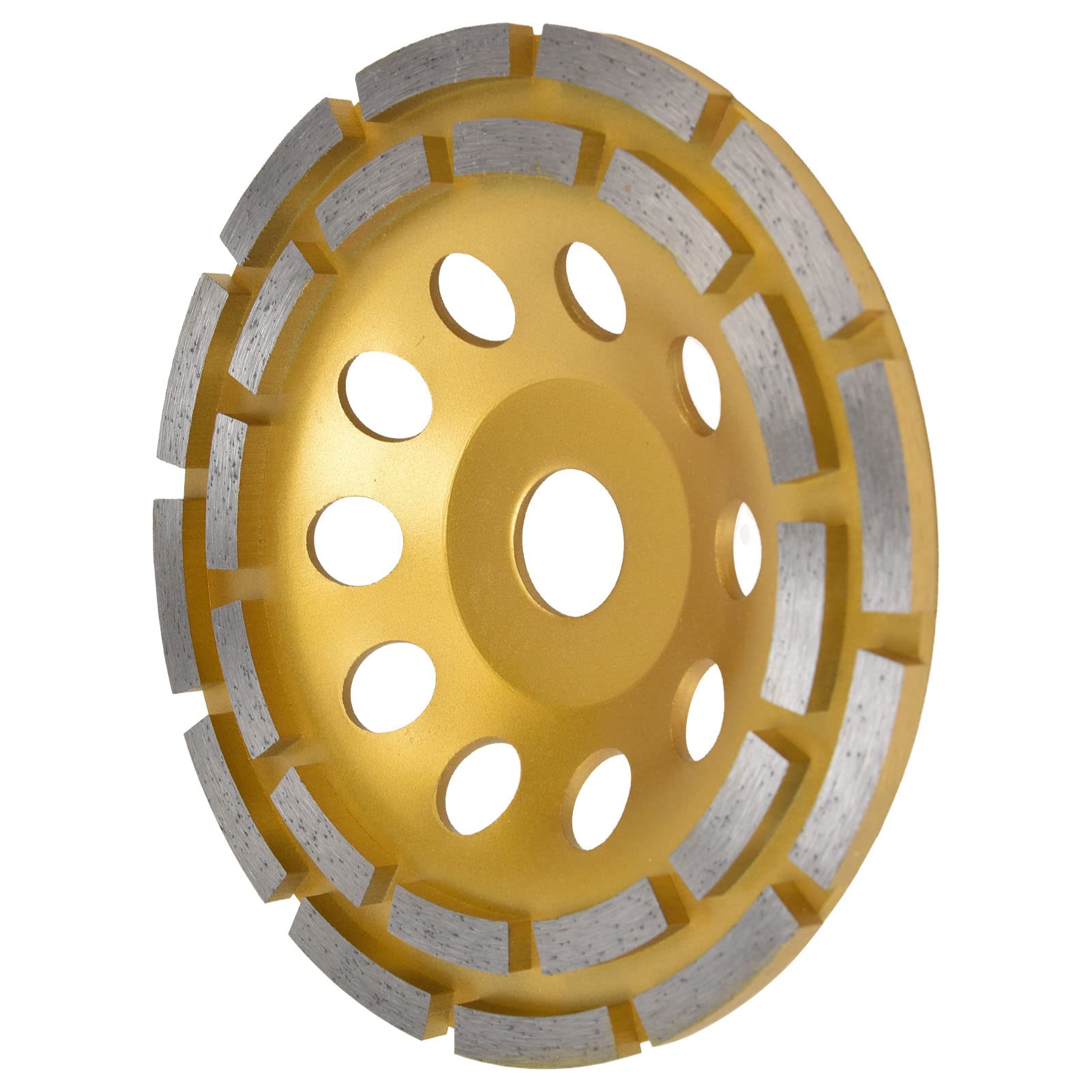 Meule Boisseau Diamantée, Meule Boisseau Diamantée à Double Rangée Meule Boisseau Diamantée pour Béton, Granit, Pierre, Ciment, Marbre, Meules Abrasives (150mm)