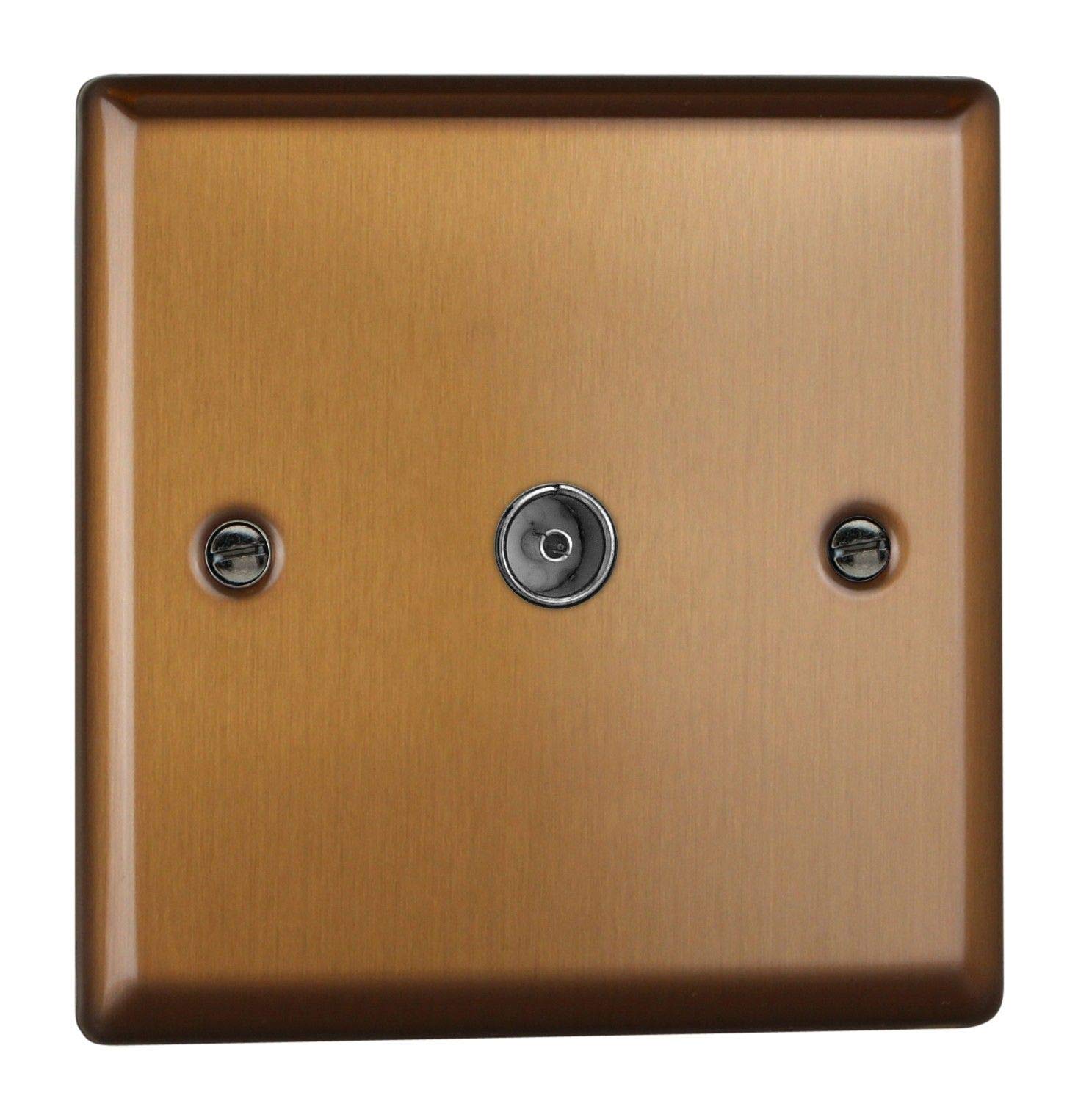 Varilight 1-Gang TV Socket, Co-Axial Brushed Bronze