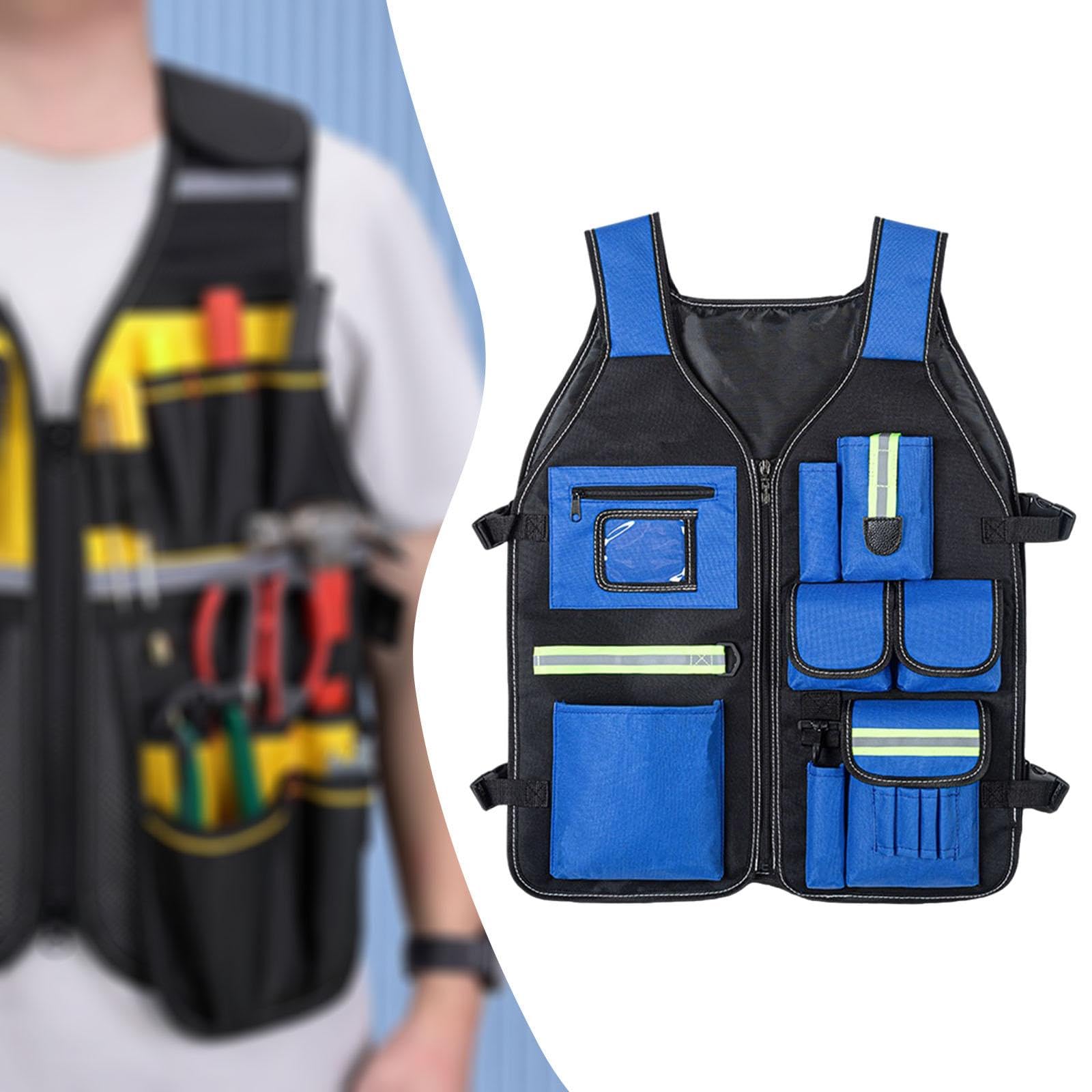 LOVIVER Chaleco de herramientas multifuncional, bolsa de herramientas para electricistas, trabajadores al libre y personal de mantenimiento.