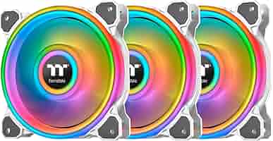 PCパーツ Thermaltake Riing Quad PLUS 14 RGB 3Pack Riing Quad 14 RGB Radiator Fan TT Premium Edition 3 Fan Pack