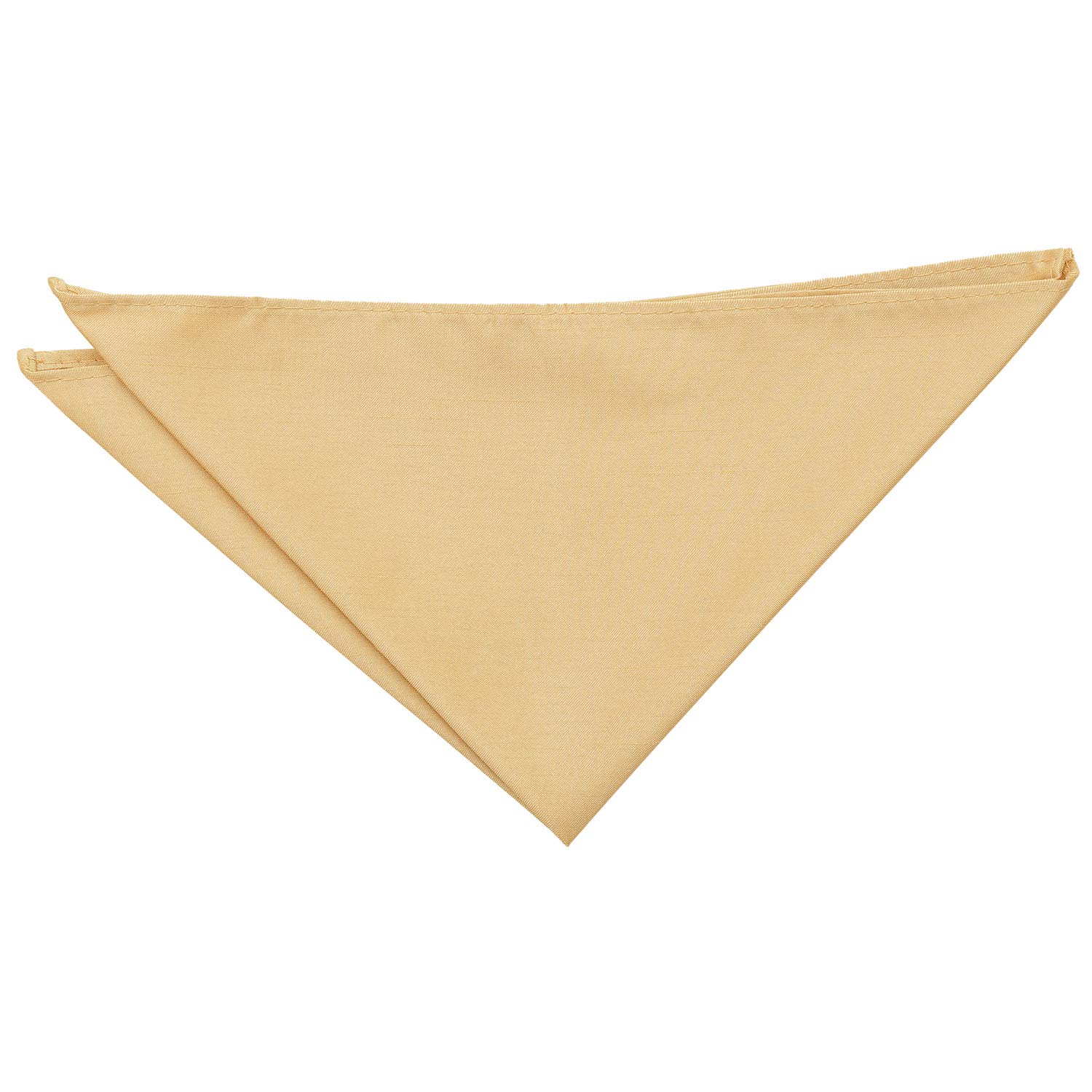 DQT Mens Plain Shantung Pocket Square - Wedding, Business & Formal Suit Handkerchief - Gold