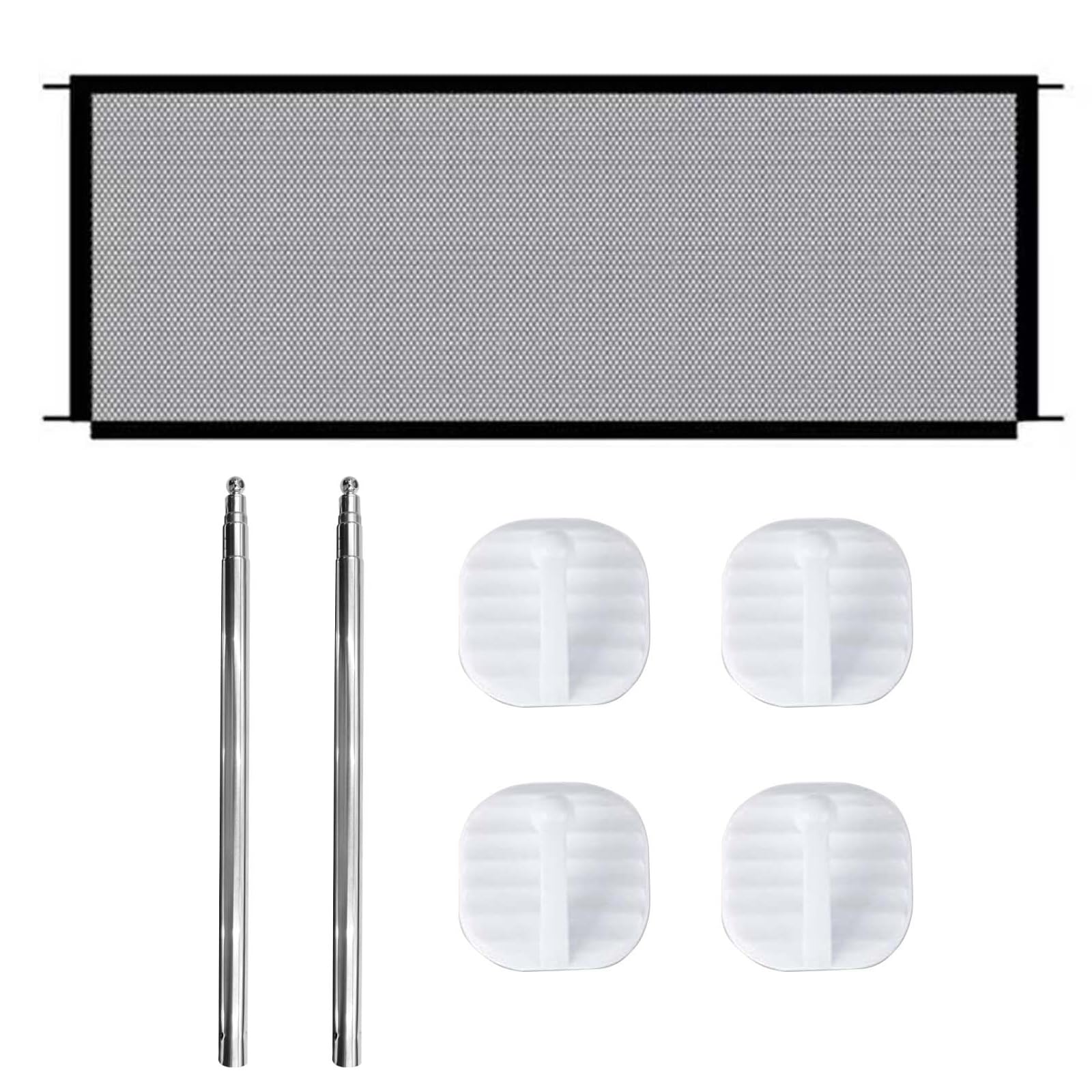 Magic Gate for Dogs 110x72cm Stair Gates for Dogs Portable Safe Guard Isolation Net with Hooks and Poles