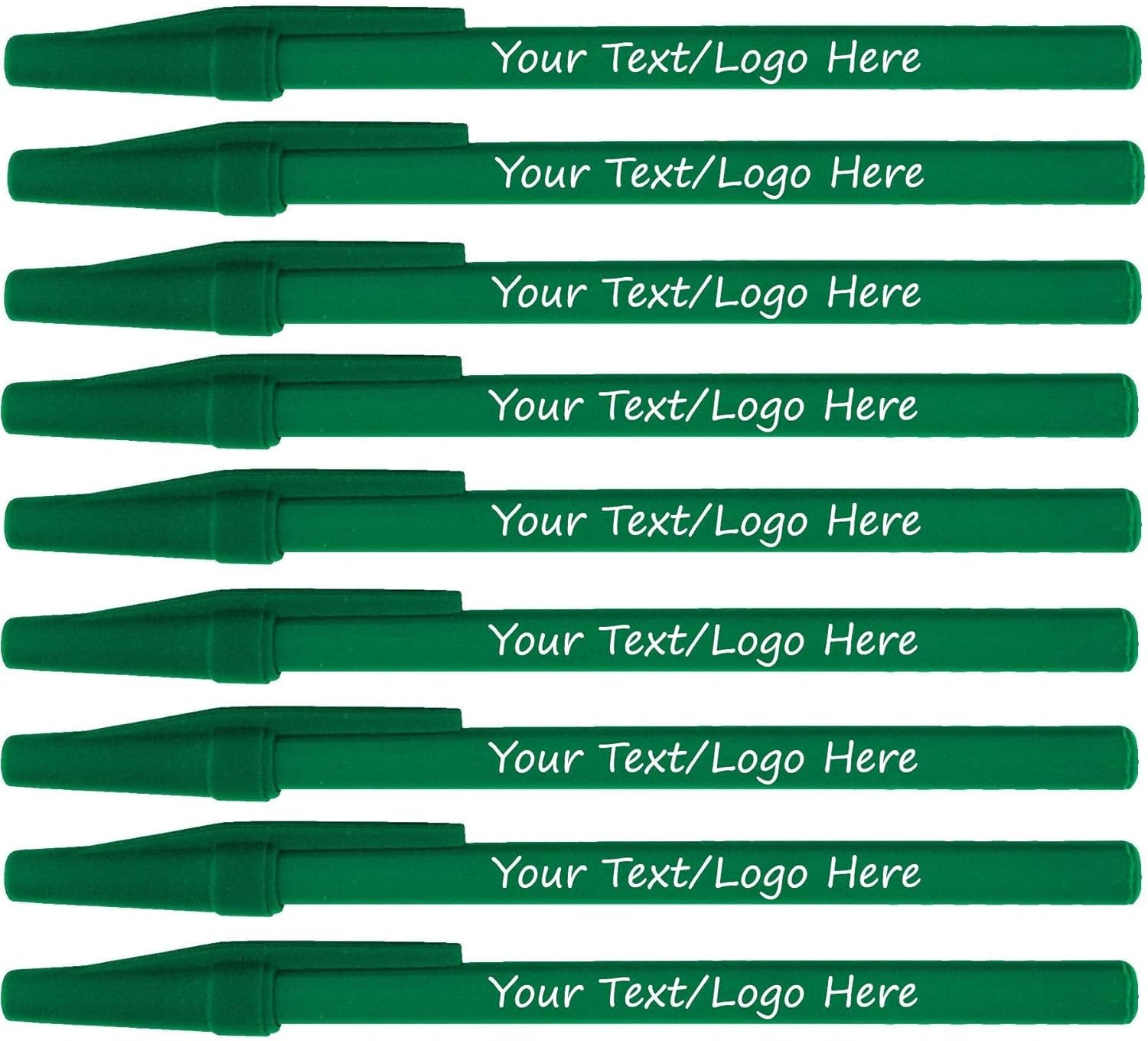 SyPen Personalized Stick Pens With your Custom Logo or Text-500 Pack Bulk-for Businesses, Parties, and Events, Custom Printed Slim Ballpoint Pens Colored with Cap, Orange, Black Ink