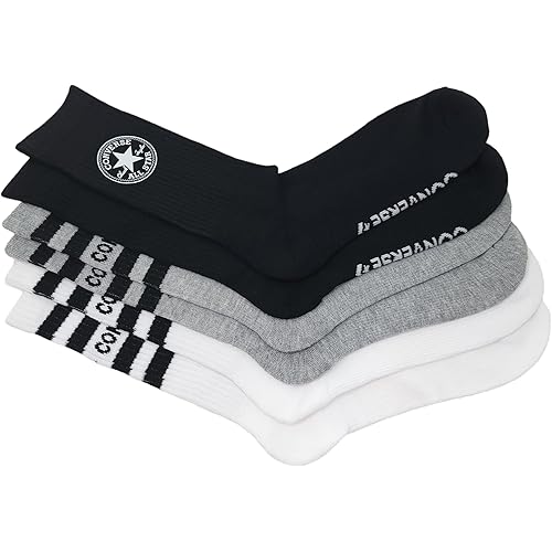 Converse Men's Half Cushion Crew Socks 3-Pack Size 6-12 (Assorted)