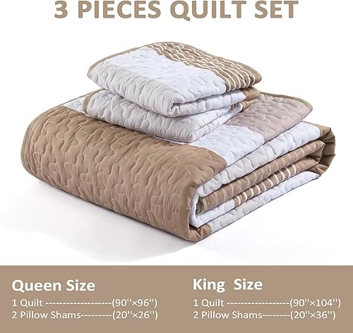 Vista 140 de Juego de edredón gris tamaño King, colcha de cultivo bohemio de otoño a rayas, juego de ropa de cama de microfibra bohemia de 3 piezas, colcha Gris