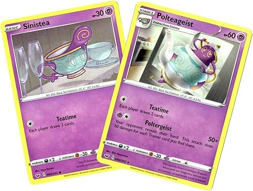 Polteageist 090/202 Sword & Shield - Lote de 2 cartas Pokemon Evolution - Primera aparición rara