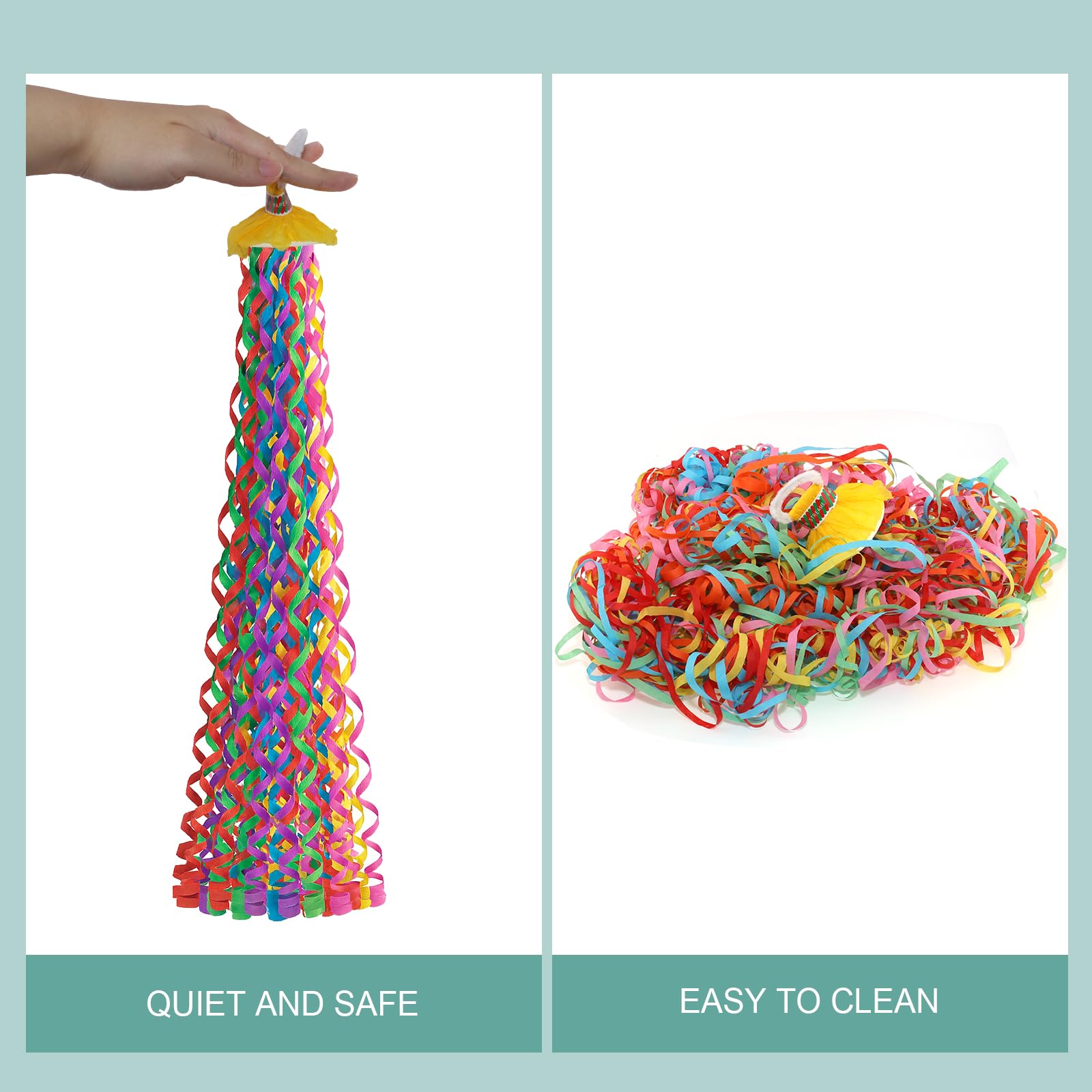 Konfetti-Popper, Wurf-Luftschlangen, bunte Luftschlangen, für Babyparty, Party, Feiern, Hochzeit, Geburtstag, 12 Stück (grün)