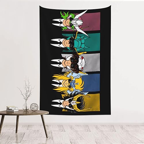 Tapiz de Saint Seiya, para dormitorio, sala de estar, arte para el hogar, franela suave, decoración para colgar, tapiz de 60 x 40 pulgadas