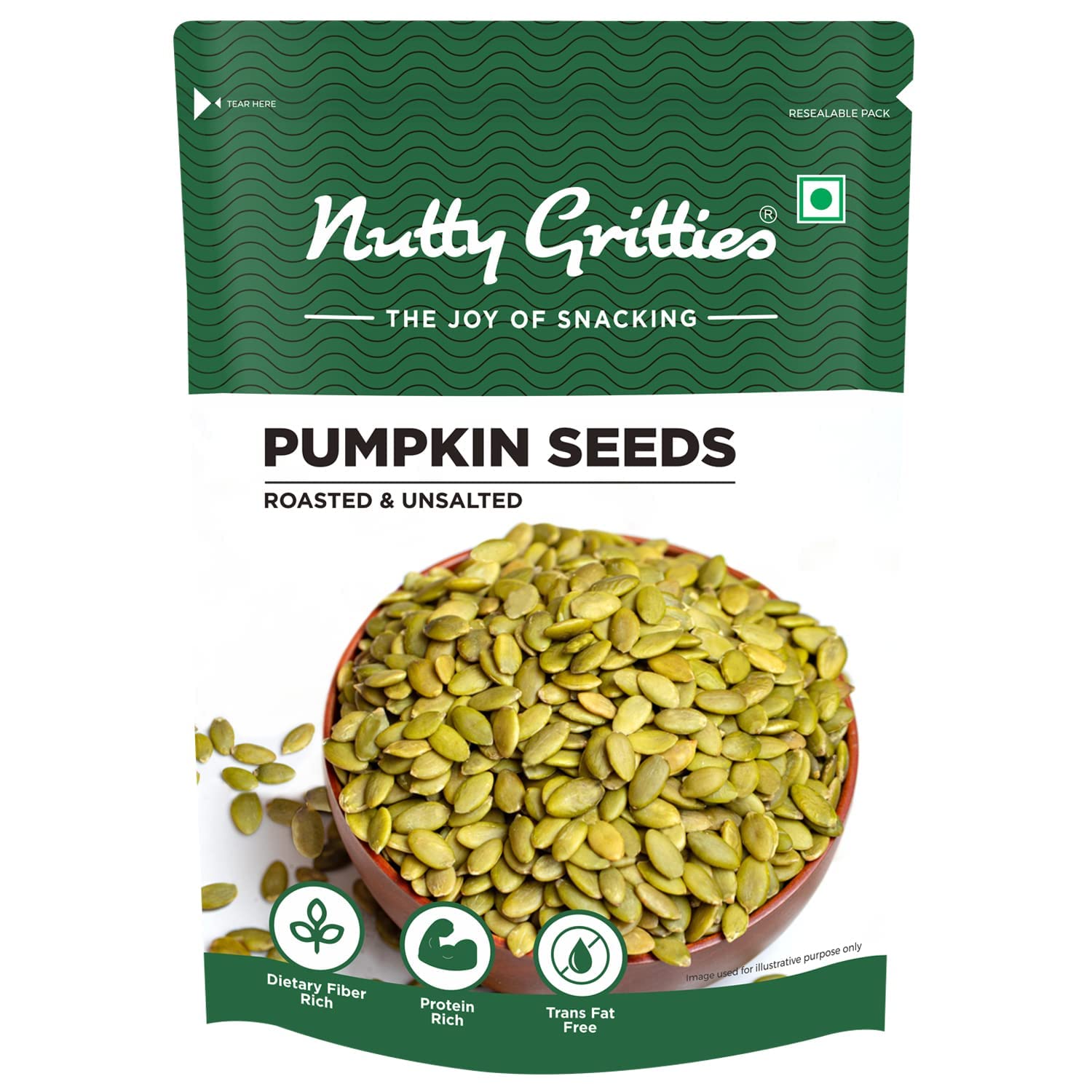 Nutty Gritties Rosted Unsalted Pumpkin Seeds for eating, Quality, Fibre-Rich Superfood, 200g (Pack of 1) (B0BVW565GM) Amazon Price History, Amazon Price Tracker