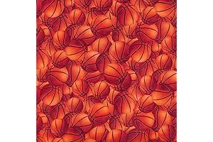 Vibrant Basketball Calico Cotton Fabric for Seamless Crafting