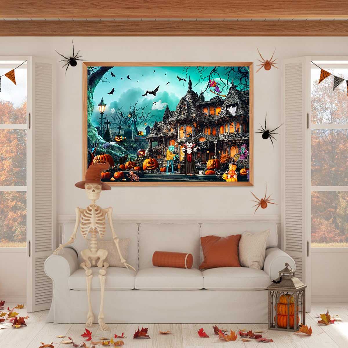 HUADADA Halloween Puzzle 1000 Teile - Gruselhaus Motiv Für Erwachsene, 70x50cm