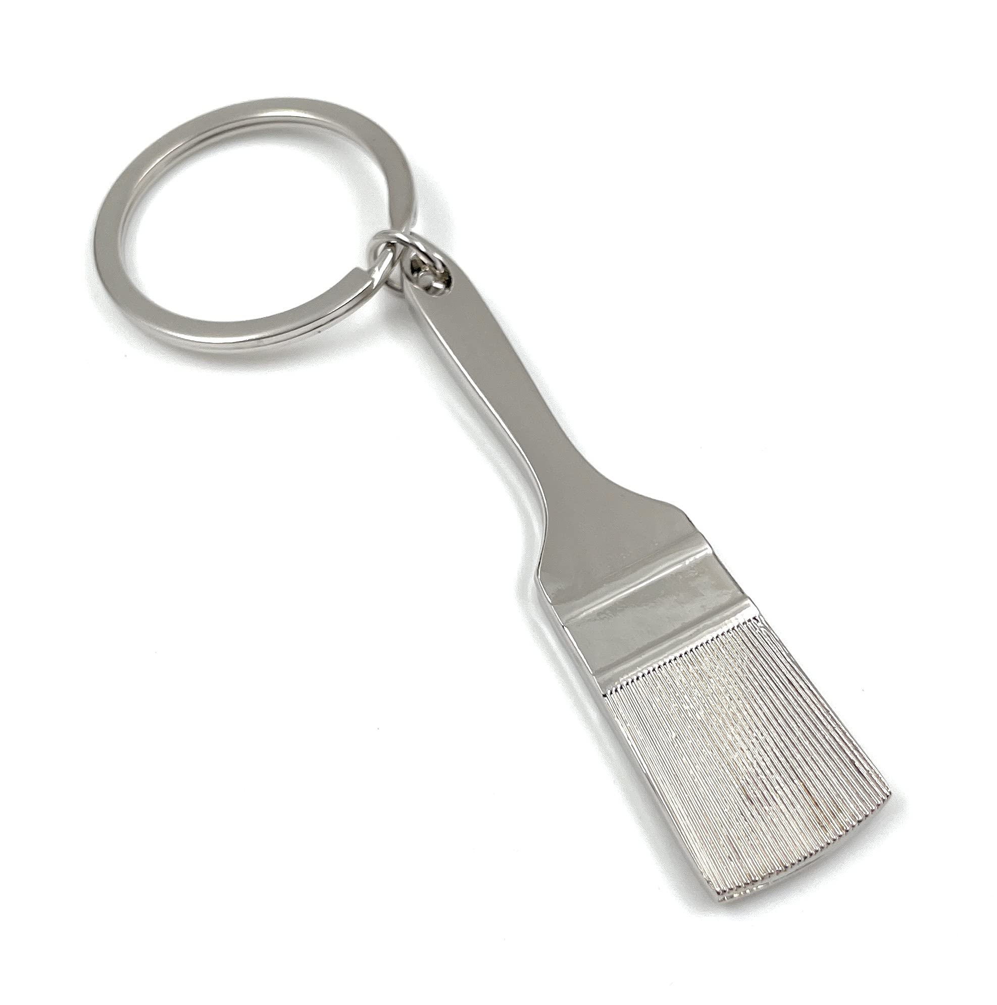 Onwomania Silver Paintbrush Painter Painter Keychain Keychain Metal