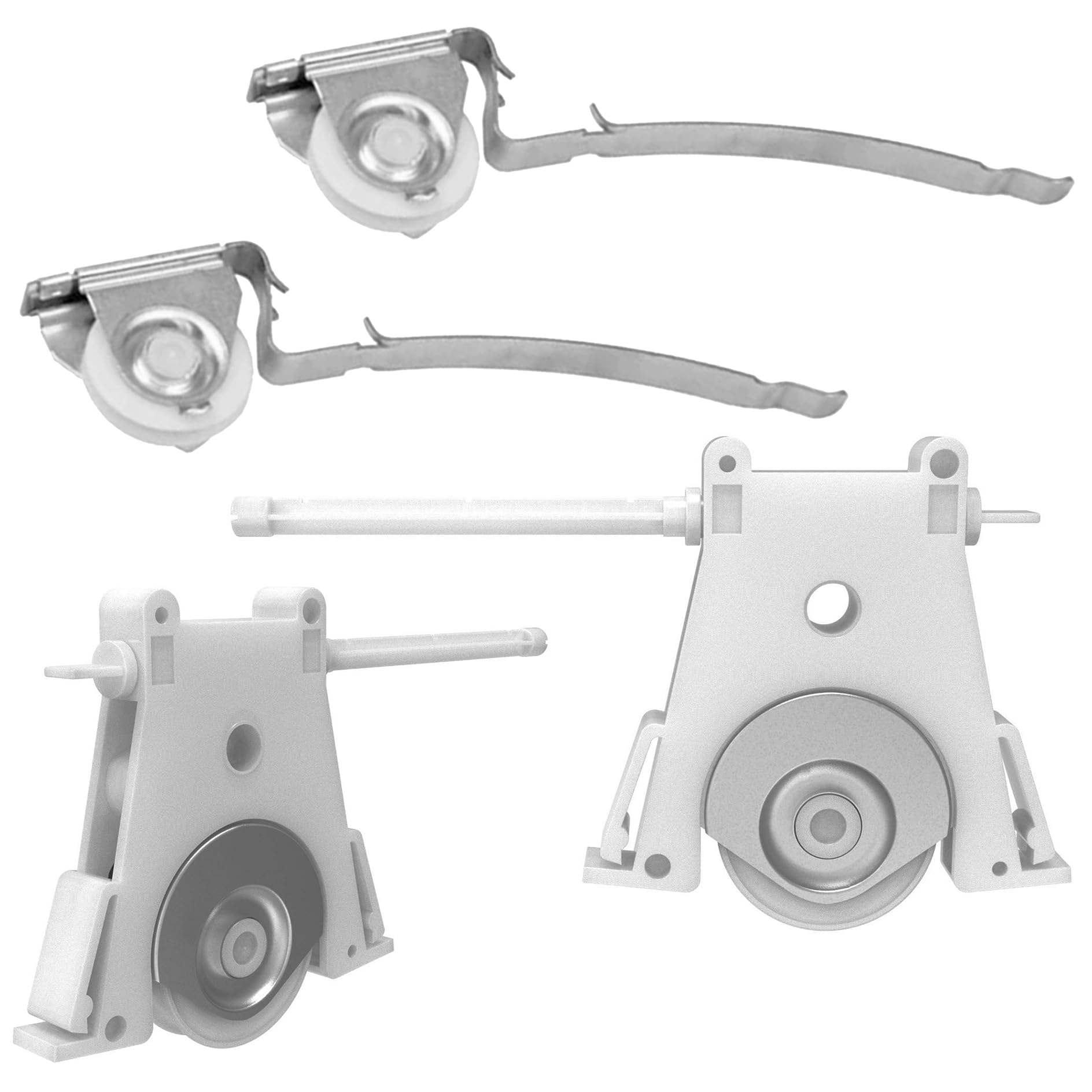 2 Pair Gliding Screen Door Roller Assembly Fits for Andersen Upper P/N #1997063 & Lower P/N #1997310 (1991 to Present), 1-1/4" Nylon Concaved Wheels,